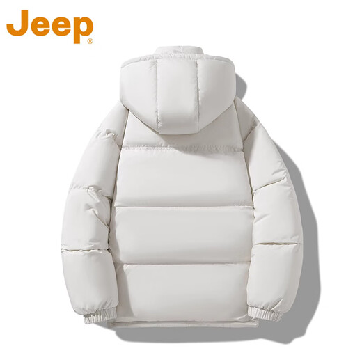 Мужской повседневный пуховик JEEP в стиле ретро, весна 2026, новинка, свободные и удобные модные брендовые модные теплые топы, прозрачный серый, официальный подлинный размер 2XL, рекомендуется 160-175 Jin Jin равен 0,5 кг