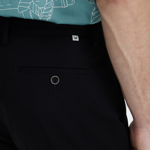 九牧王【舒适经典款 王者版】休闲裤男士新疆棉春秋季男裤舒适长裤子 黑色斜插+修身版+JB1D80822 31 .5码170/78A(2.4)尺80cm