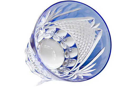 KAGAMI crystal glass whiskey glass blue Mount Fuji cold wine glass blue 140ML