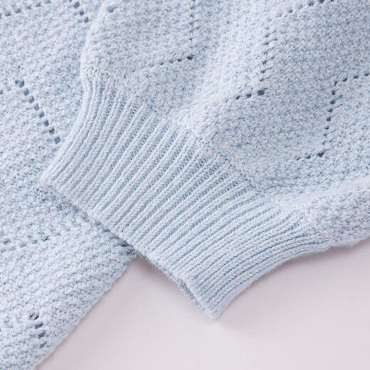 IEF/Aiyifu 2026 Spring New Style French Mature Commuting Temperament Design Versatile Woolen Batshirt Sky Blue One Size