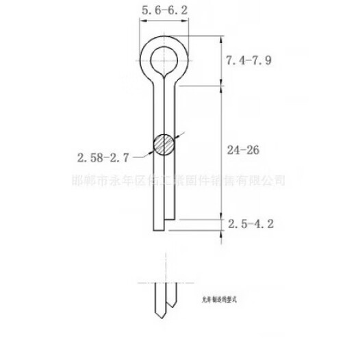 Ji Litian GB91 galvanized split pin hairpin pin latch pin U-shaped pin M1m1.5m2m3m4m5m6m8m10m12 M2*16