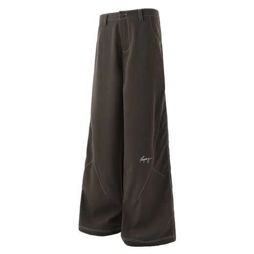 BJHG Reckless American Loose Straight Pants Men's Summer Trendy Brand Casual Pants Flow Light Thin Drape Suit Pants Women Hardwood Brown 2XL