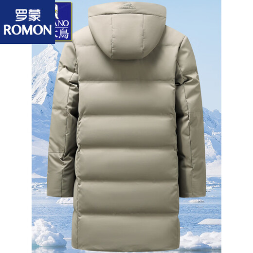 ROMON арктический пуховик, мужское зимнее пальто средней длины, утолщенное теплое повседневное фирменное зимнее пальто для папы 076, черный шелковистый молочный шелк, утолщенное теплое ветрозащитное и морозостойкое M 170 90-120Jin Jin равен 0,5 кг