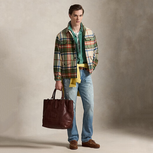 Polo Ralph Lauren men's 26 new long-sleeved shirt retro American warm and comfortable daily versatile casual jacket cream olive green S