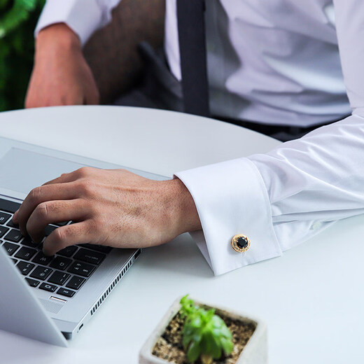 Cufflinks (KFLK) French shirt cufflinks men's light luxury custom shirt gold hollow cuff buttons cufflinks Cufflinks K065