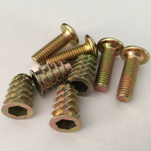 He Jiagong wooden board embedded nut hexagonal nut tooth screw furniture tooth nut with cover nut with 10 pieces M10 nut 1.5 cm with screw