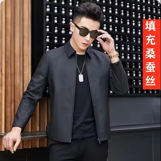 GUSKI Luxury High-end Brand Men's Genuine Leather Jackets Men's Spring and Autumn Sheepskin Jackets Trendy Motorcycle Jackets 1916 Green Single Pack 2XL (180)