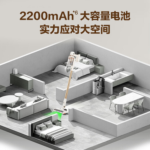 SUPOR vacuum cleaner dust removal artifact home wireless handheld large suction wide-angle green light dust display car large suction cat and dog hair pet vacuum cleaner anti-tangle V86