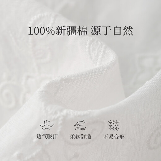 INMAN pure cotton French lace stand-up collar shirt for women 2026 spring commuting temperament high-end embroidered long-sleeved shirt off-white S