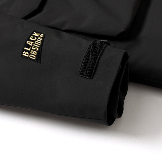 圣得西【鸭绒】2025年冬季男款连帽厚羽绒服中长款时尚都市外套 黑色 M 170/88A 