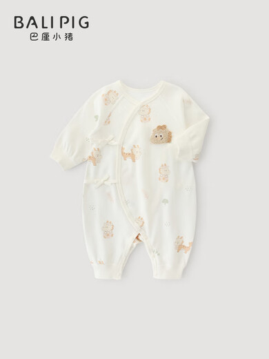 BALIPIG Cloud Mist Cotton Newborn Baby Jumpsuit Autumn Pure Cotton Harness Strap Clothes Little Golden Dragon 59cm