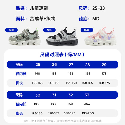 Minibala (minibala) children's shoes, children's sandals, new summer river tracing shoes, boys' breathable beach shoes, girls' sports and leisure, anti-collision and versatile, gray size 33, suitable for feet length 19.3-20.0cm