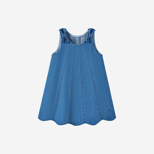 YEEHOO shopping mall children's clothing girls' denim dress pure cotton tank top summer new children's skirt YRLFJ1S006A medium denim blue pure cotton YRLFJ1S006A 80 cm