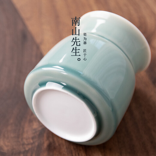 Mr. Nanshan Chujianqingshan Tea Ceremony Six Gentlemen Simple Kung Fu Tea Accessories Simple Household Tea Ceremony Accessories Chujianqingshan_green gray glaze_brass+ebony wood