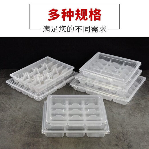 Tuojin imported high-quality dumpling box from Germany, disposable quick-frozen dumpling take-out packaging box, special compartment for freezing box, 20-grid transparent + ultra-transparent anti-fog cover, 10 sets