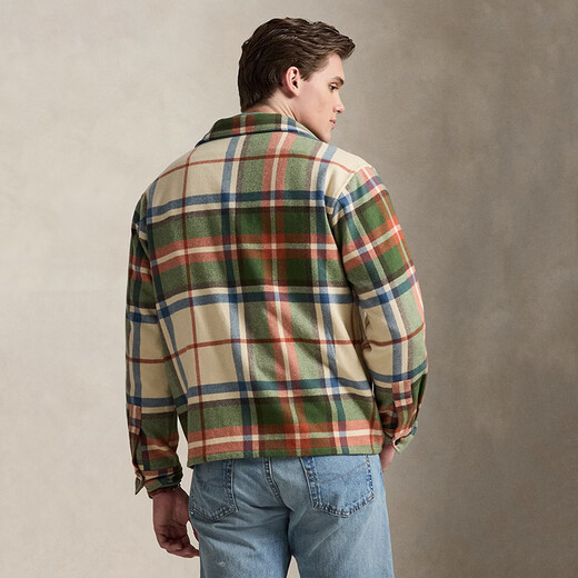 Polo Ralph Lauren men's 26 new long-sleeved shirt retro American warm and comfortable daily versatile casual jacket cream olive green S