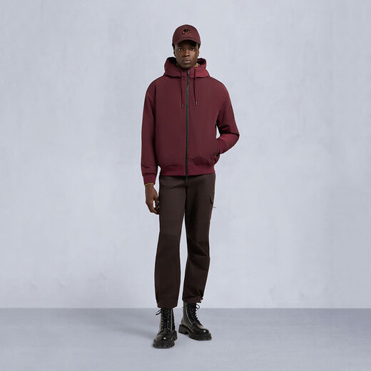 Moose Knuckles men's ROLAND reversible jacket, imitation fur reversible, cold-resistant and warm, trendy luxury casual jacket, dark red S