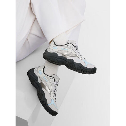 FILA Women's Coral Shoes 2026 Spring Men's Shoes Retro Sports Running Shoes F12WM612107 F12W612107FBP Black_Bin Gray-Female 35.5