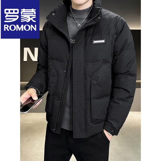 ROMON холодостойкий пуховик для мужчин зимой утолщенный 2025 новый стиль новая ткань легкая и короткая куртка с воротником-стойкой кофейного цвета M