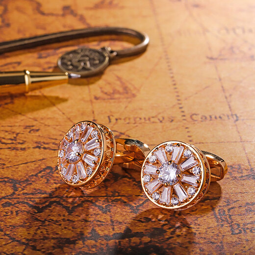 KFLK hollow French nail shirt cuff buttons for men's light luxury custom shirt cuff buttons for women's gemstone cuff buttons K056