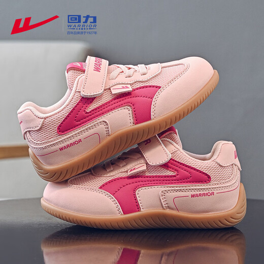 Warrior Children's Shoes Children's Moral Training Shoes Spring and Autumn Girls' Velcro Casual Shoes Boys' Sports Shoes WZ-2105 Pink Rose 29