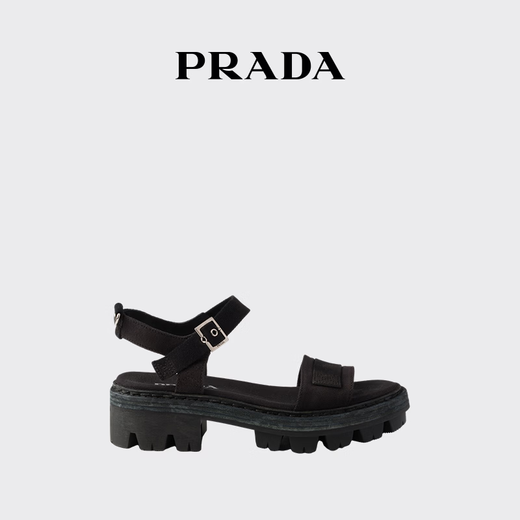 PRADA/Prada gift women's canvas sandals shoes black 38