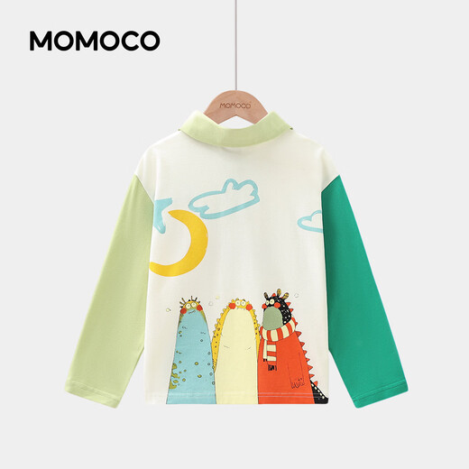 Mami Maka (MOMOCO) children's clothing boys' POLO shirts 2026 spring style medium and large children's trendy casual POLO shirts white 90