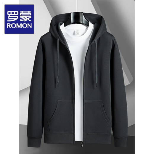 Luo Meng Spring and Autumn Sweater Men's Hooded Cardigan Zipper Men's Jacket Velvet Thickened Casual Men's Hoodie 2026 New Red No Velvet M