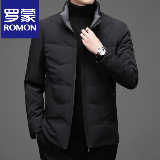ROMON 2025, новый зимний пуховик, мужской повседневный цветной воротник-стойка, белый утиный пух, теплый пух, мужская куртка среднего возраста, серая, M 170