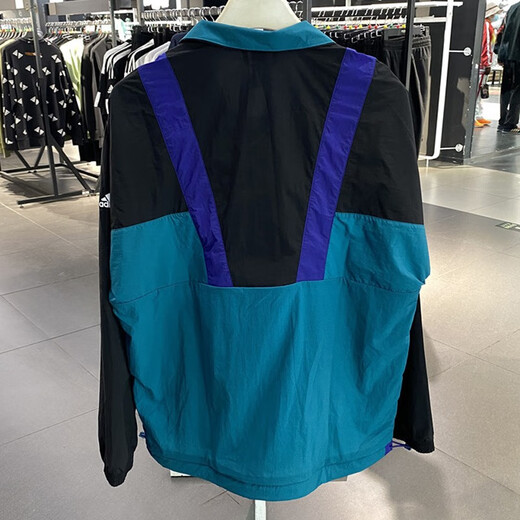 阿迪达斯（adidas）外套男士秋季运动服梭织防风宽松上衣夹克HE9929 HE9930黑色森林绿  M
