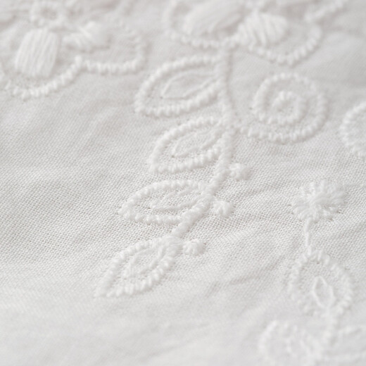 INMAN pure cotton French lace stand-up collar shirt for women 2026 spring commuting temperament high-end embroidered long-sleeved shirt off-white S