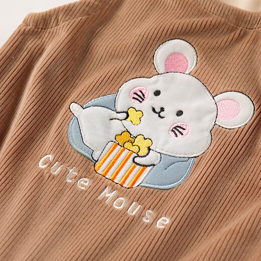 Yishuang'er baby jumpsuit spring, autumn and winter plus velvet overalls for boys and girls, winter clothes for children, stylish outerwear, pink bunny 110cm