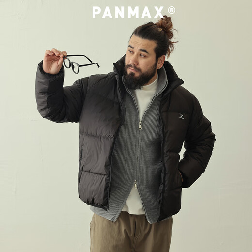 PANMAX PANMAX модный бренд больших размеров, мужское теплое короткое пальто на утином пуху, пальто с воротником-стойкой, легкий пуховик, куртка светло-синего цвета 6XL