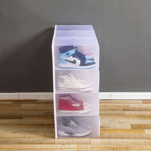 Yusenyi XL Nordic plastic shoe box storage box, transparent for dormitory shoe rack storage, XL flip-top transparent, 3 powder free, 3 pieces in total, 6 pieces, 36x29x19cm