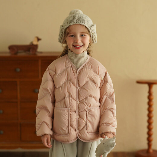 Yantaijia Girls' Light Down Jacket White Duck Down Winter New Baby Warm Inner School Uniform Artifact Outer Set Pink 110 Down Filling 33g Model Size