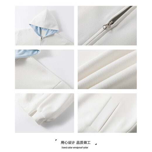 IZEXX American heavyweight casual sweatshirt jacket for men in spring loose and versatile contrasting color cardigan top DZ83 black 2XL