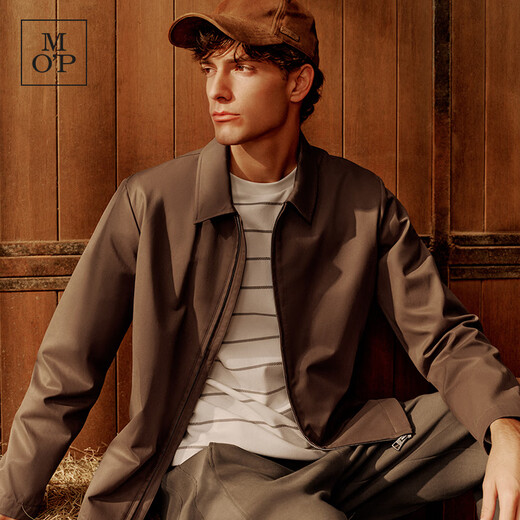Marc O'Polo/MOP 【商场同款】2026春季新款休闲简约衬衫领夹克外套男士上衣 灰咖色729 S