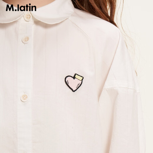 M.Latin Shopping mall same style M.Latin children's shirt 26 spring new style long-sleeved shirt for girls and boys, semi-bleached 130