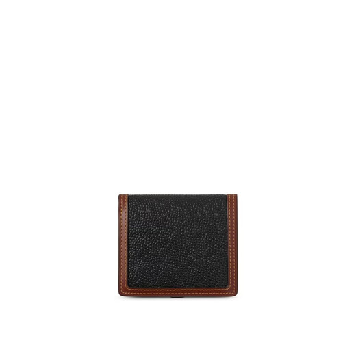 MULBERRY Gift/Roxanne Multi-Card Slot Wallet Card Holder Black and Cognac Brown