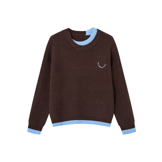 Mt Haiyan Keluli winter retro style contrast collar sweater comfortable lazy design sweater women's top