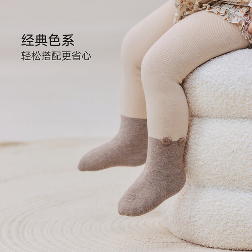 Babylove baby pantyhose baby spring and autumn socks outer stockings versatile non-straight leg over-the-knee stockings floral gray 6-12 months (11cm)