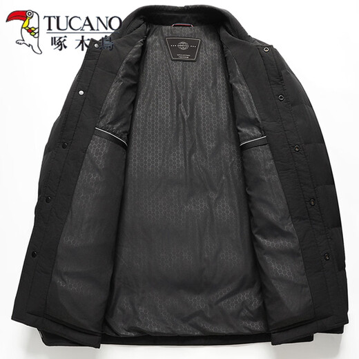 啄木鸟（TUCANO）85鹅绒服男翻领夹克冬装新款商务休闲轻薄保暖防寒鹅绒外套 卡其色 M 170