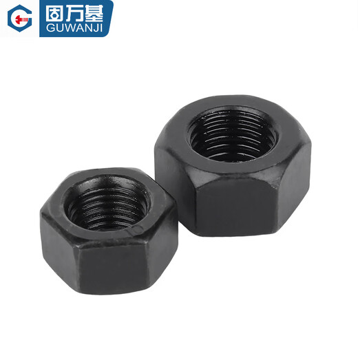 GUWANJI grade 10.9 high strength fine thread hexagonal nut fine buckle iron black nut fine thread nut M8M10M12M36mm M12x1.25 (20 pieces)