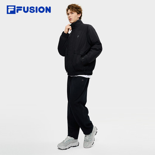 FILA FUSION Fila trendy brand cotton jacket for men 2026 spring new fashion casual loose warm jacket black-BK M 170/92A/M