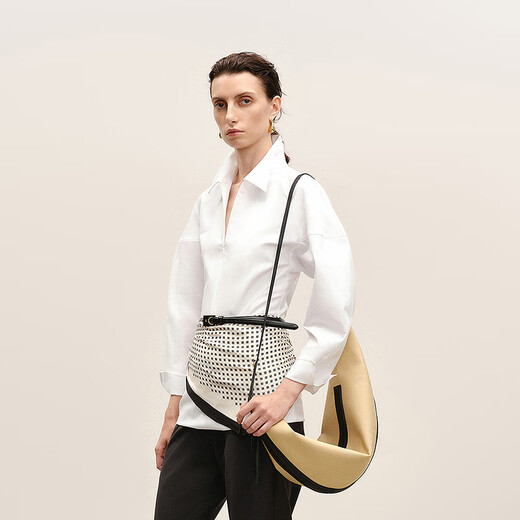 LESS shopping mall same style 2026 spring new cotton waisted commuting temperament solid color shirt 2Q2216850 105 semi-bleached S