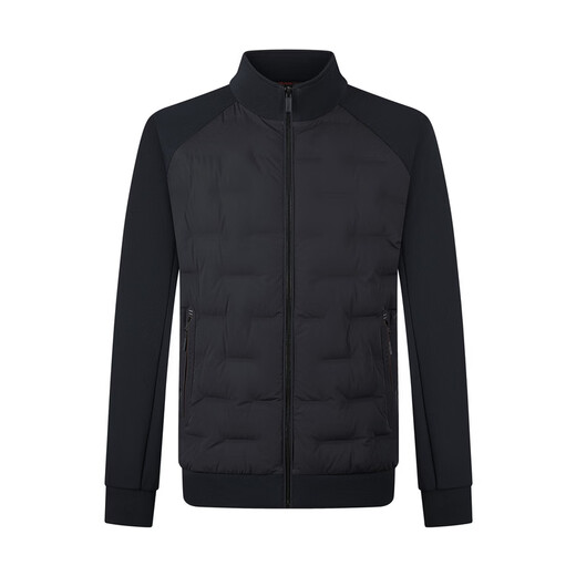 Qipai Мужской золотой свежий пуховик с воротником-стойкой, зима 2025, белый утиный пух, теплая микроэластичная куртка против морщин, мужской темно-синий RDS Responsible Down Tag, Fresh Down S 165/84A