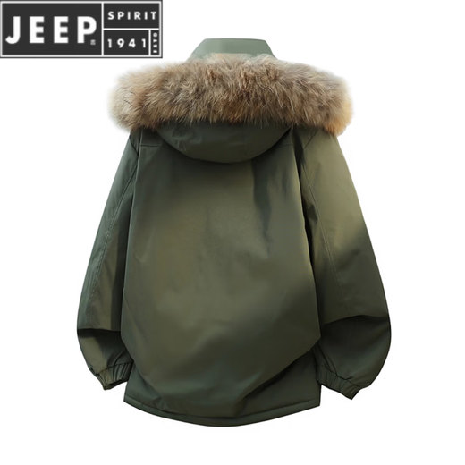 JEEP SPIRIT Куртка-пуховик Мужская зимняя новая свободная куртка больших размеров утолщенная теплая белая куртка на утином пуху Мужская зимняя куртка черного цвета 5XL Рекомендуется 220-240Jin Jin равен 0,5 кг