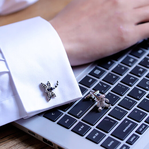 Cufflinks (KFLK) silver bear French shirt cufflinks boys' animal shirt cuff buttons metal women's cufflinks Cufflinks K191