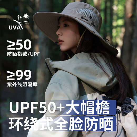 目丸西部牛仔帽渔夫帽爬山沙漠防晒帽女户外男大檐遮阳登山帽徒步旅游