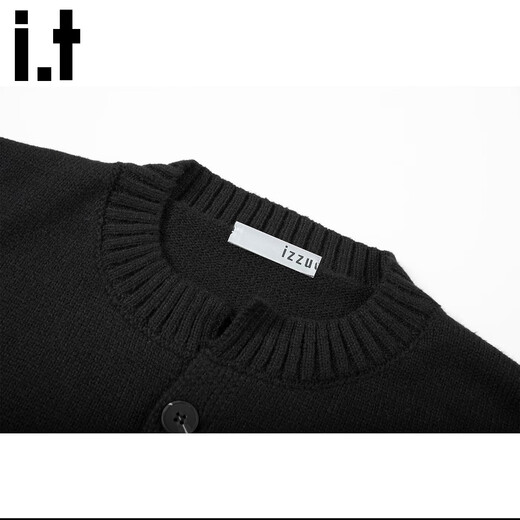 Izzue Hong Kong it trendy brand new year men's sweater animal year clothes red sweater jacket loose warm top black official authentic M